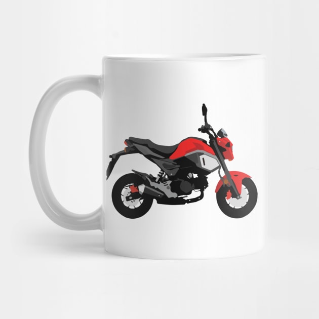 Motorcycle Honda Grom Orange 2020 Cherry Red by WiredDesigns